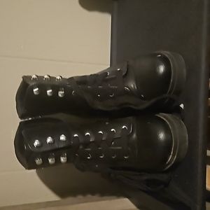 No Boundaries Black Studded Heeled Moto Boots Women’s Size 8